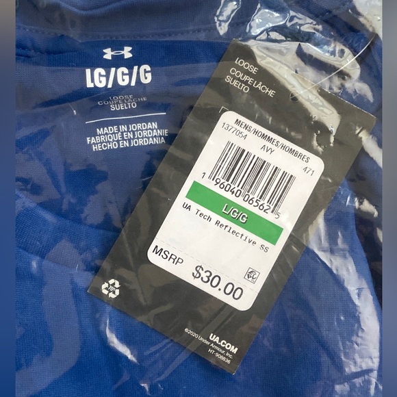 Under Armour Men’s Tech Reflective Tee Blue Mirage T-Shirt - Picture 9 of 14